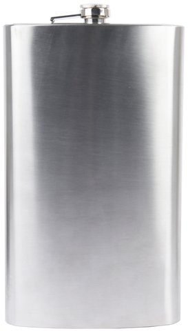 Rozsdamentes acél flaska, szál csiszolt laposüveg - 64 oz. = 1.89 liter
